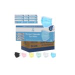 50pcs Litepak Disposable Face Mask Thickness Comfort Earloops (Sky Blue, 50 Masks